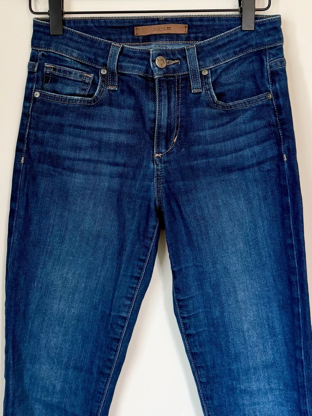 Joe's Jeans Dark Indigo Skinny Ankle Raw Hem Jeans - Size: 25